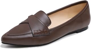 Feversole Women's Loafer Flat Pointed Fashion Slip On Comfort Driving Office Shoes