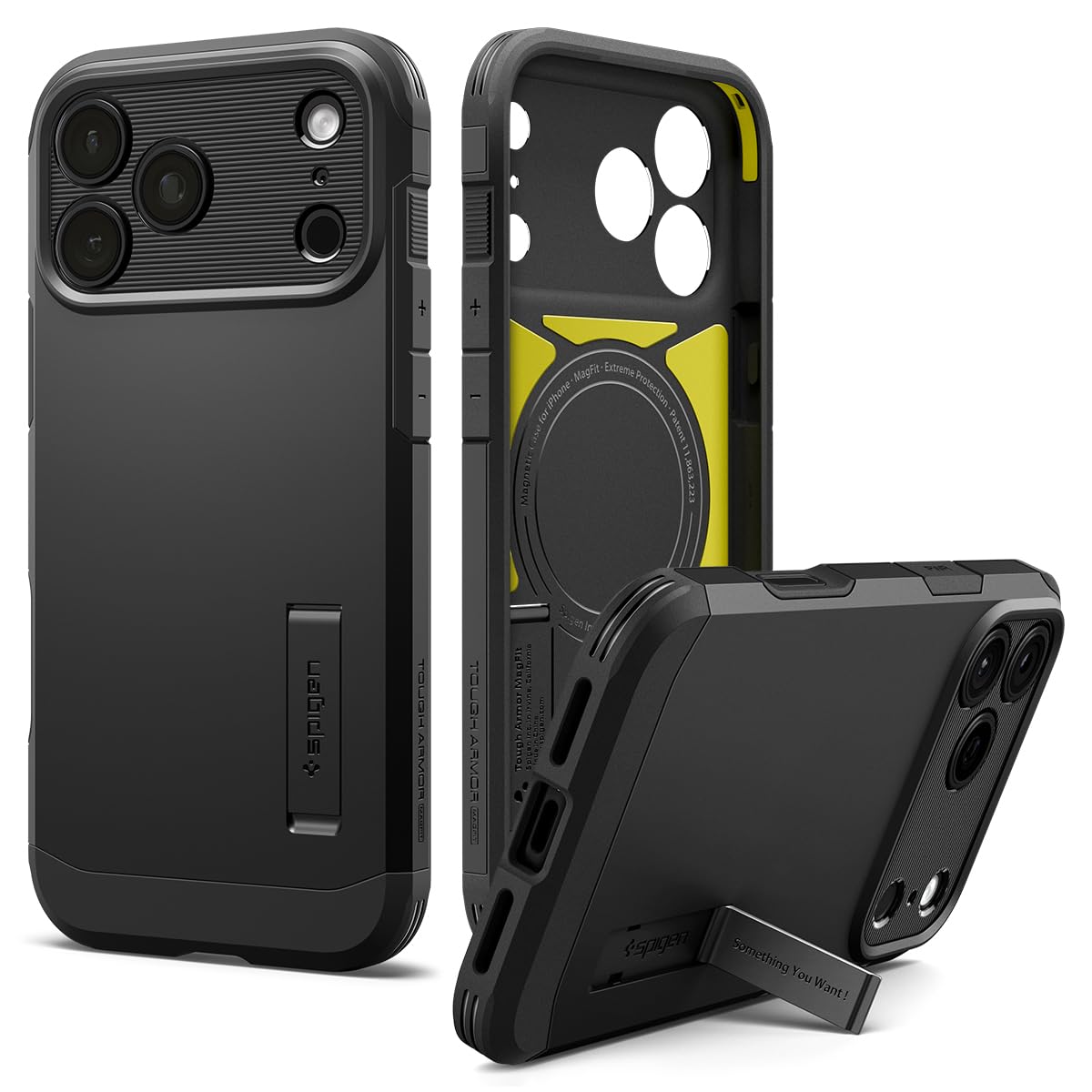 Spigen Tough Armor T MagFit for iPhone 17 Pro / 18 Pro Case, Black | Kickstand, 