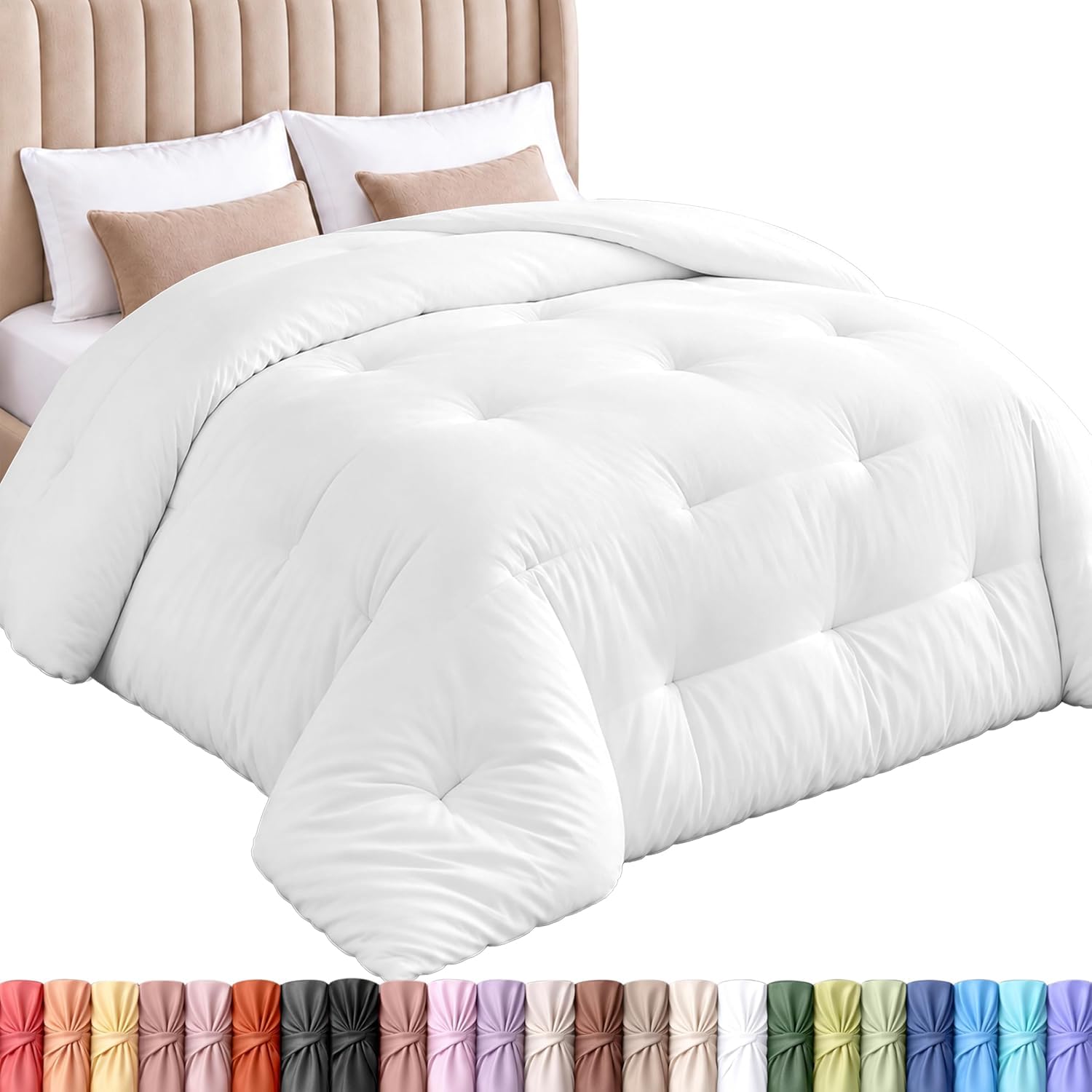 Utopia Bedding Twin Duvet Insert, White, Comforter, 64 x 88 Inches | Breathable 