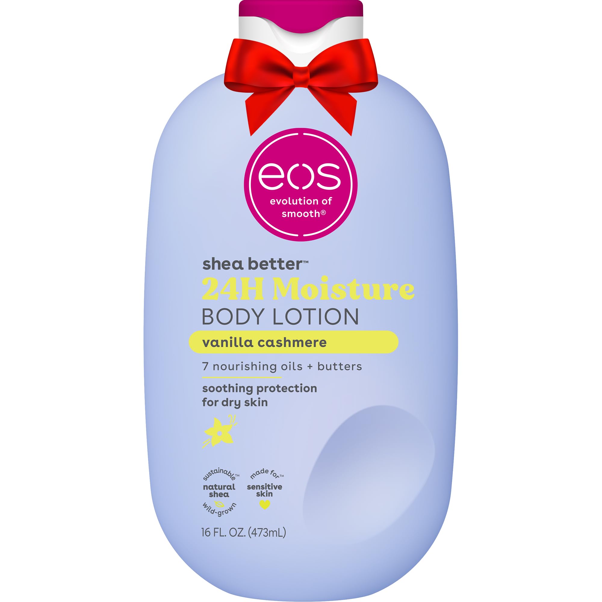 eos Shea Better Body Lotion- Vanilla Cashmere,  24-Hour Moisture, 16 fl oz | Nat