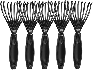 5pcs Mini Hair Cleaning Combs Plastic Handle Black with Hook 3.5*8.2cm