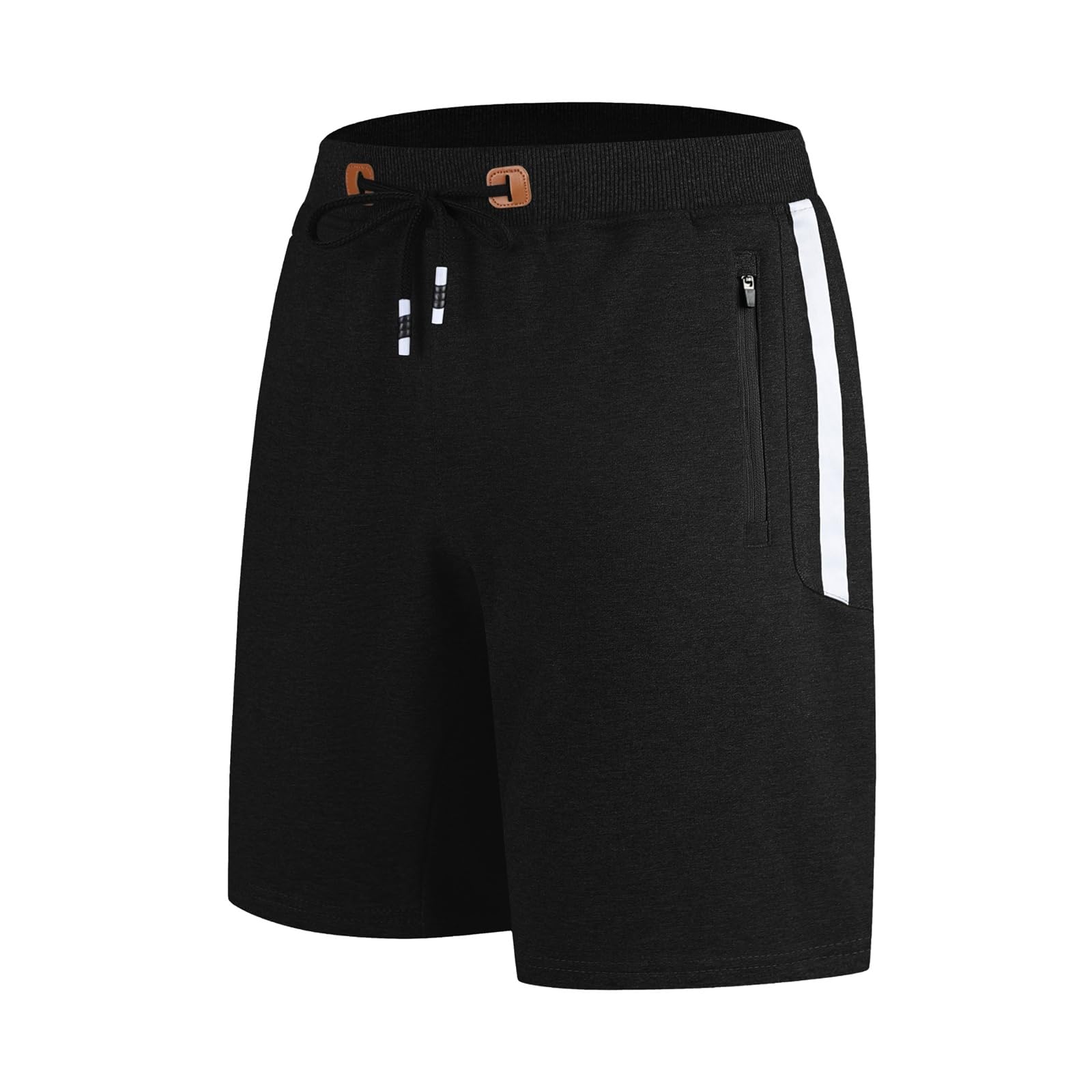 ZOXOZ Men's Sports Running Shorts Cotton with Zip Pockets