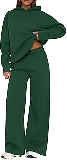 PRETTYGARDEN Women Jumpsuit 2 Piece Set 2025 Casual Winter Hooded Long Sleeve Loose Sweatpants Wide Leg Jumpsuit Autumn Jumpsuit