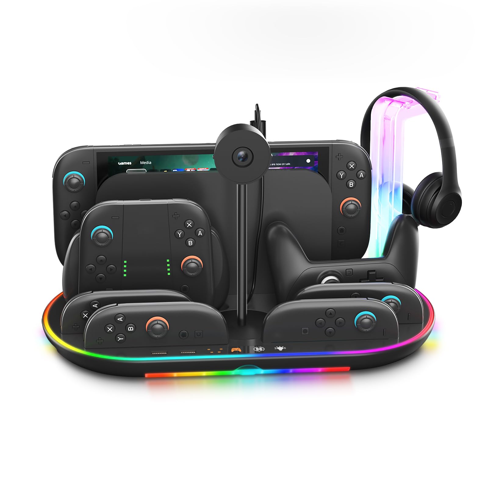 Charging Station for Switch 2 with Cooling Fan DOBEWINGDELOU Controller Charger 