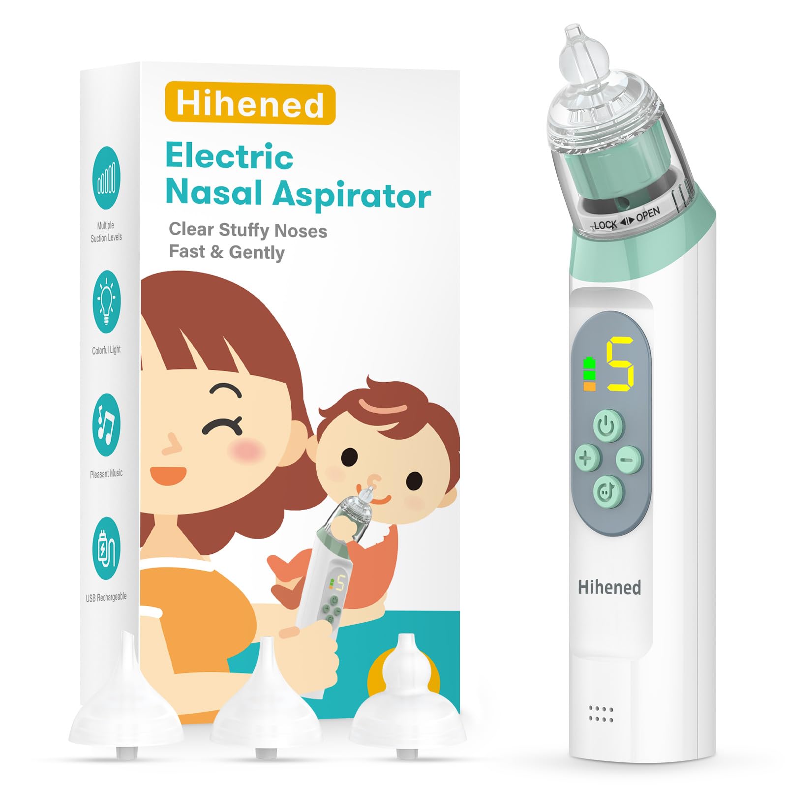 Electric Nasal Aspirator for Baby, Nose Aspirator for Toddlers, Waterproof Baby 