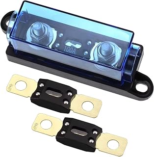 RKURCK 1 Way MEGA/AMG Fuse Holder 60A, Bolt Down M8 5/16" (2 Pack 60A + 1 Way Fuse Holder 100A)