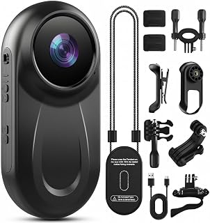 zakotu Mini Body Camera 1080P, 512G Thumb Vlogging Cam Hands-Free Recording, Action Camera with 360° Rotate Clip&Magnetic Clip, Wearable Video Recorder for Traveling/Motorcycle(SD Card Not Included)