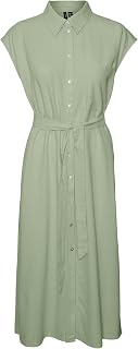 VERO MODA Vmmymilo SL Calf Shirt Dress Wvn Ga Women's Long Dress (Pack of 1)