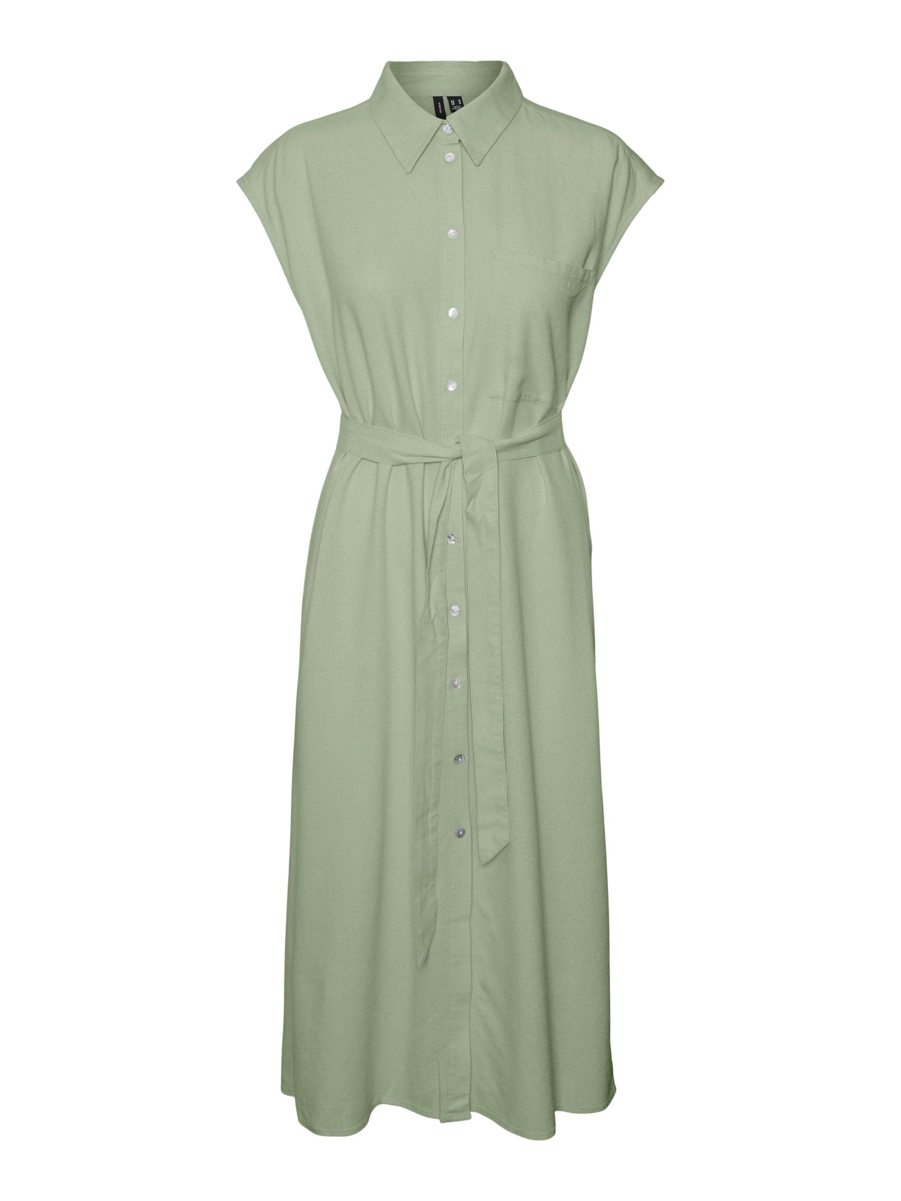 VERO MODA Vmmymilo SL Calf Shirt Dress Wvn Ga Women's Long Dress (Pack of 1)