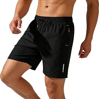 3 Pack Men's Sports Shorts Workout Black Quick Dry with Pockets Running Casual Sportswear
