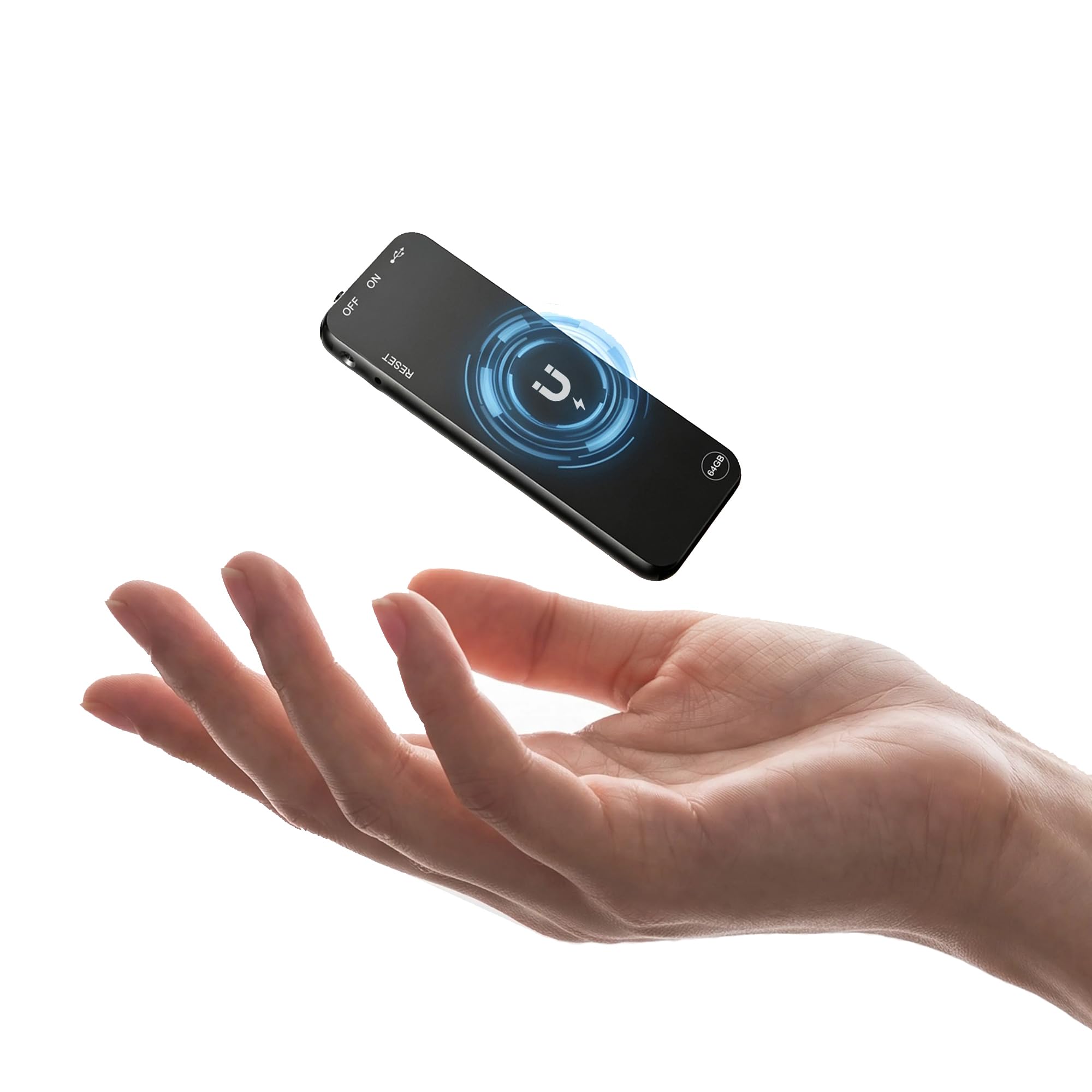 64GB Magnetic Digital Voice Recorder with One Button Portable and Compact HD Rec