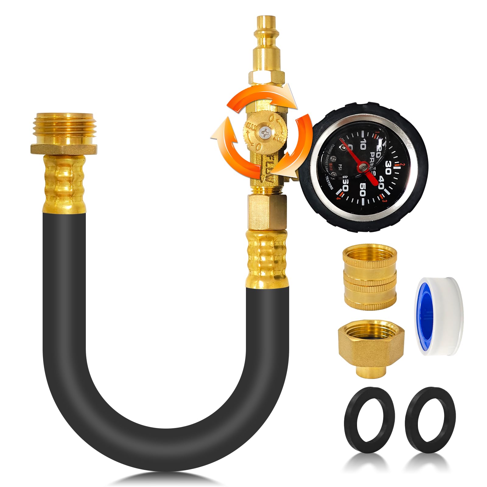 GUTE RV Winterizing Kit 17in with Pressure Gauge 3/4in Blowout Adapter | Shut Of