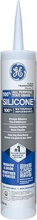 GE Silicone 1 Window & Door, Clear All-Purpose Sealant, 298 ml Cart 1 Pack | 100% Silicone Window & Door Sealant Provides 100% Weatherproof Seal. Shrink & Crackproof Formula