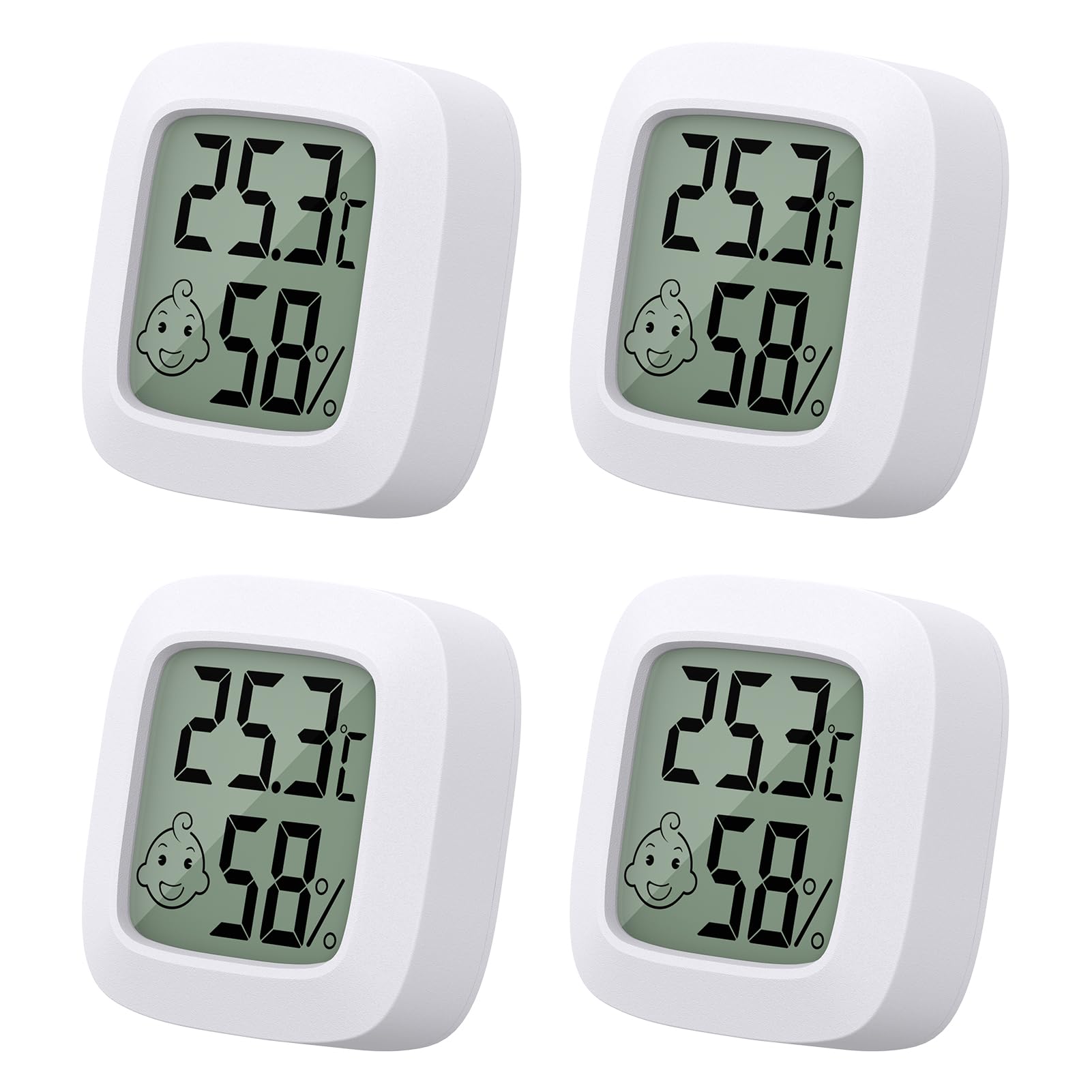 4 Pack Room Thermometer, Indoor Thermometer Hygrometer Digital Humidity Gauge wi