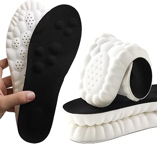 Memory Foam Insoles with Arch Support for Women Men,Comfort Massage Insoles Replacement Shoe Inserts for Trainers Sneakers Sports Shoes Work Boots,Breathable,Shock Absorption (6/6.5UK, Black)