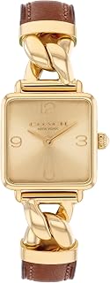 COACH Cass Women's 2H Quartz Watch – Square Stainless Steel Case – Calfskin Strap – Stylish Accessory, Gift for Her 22m