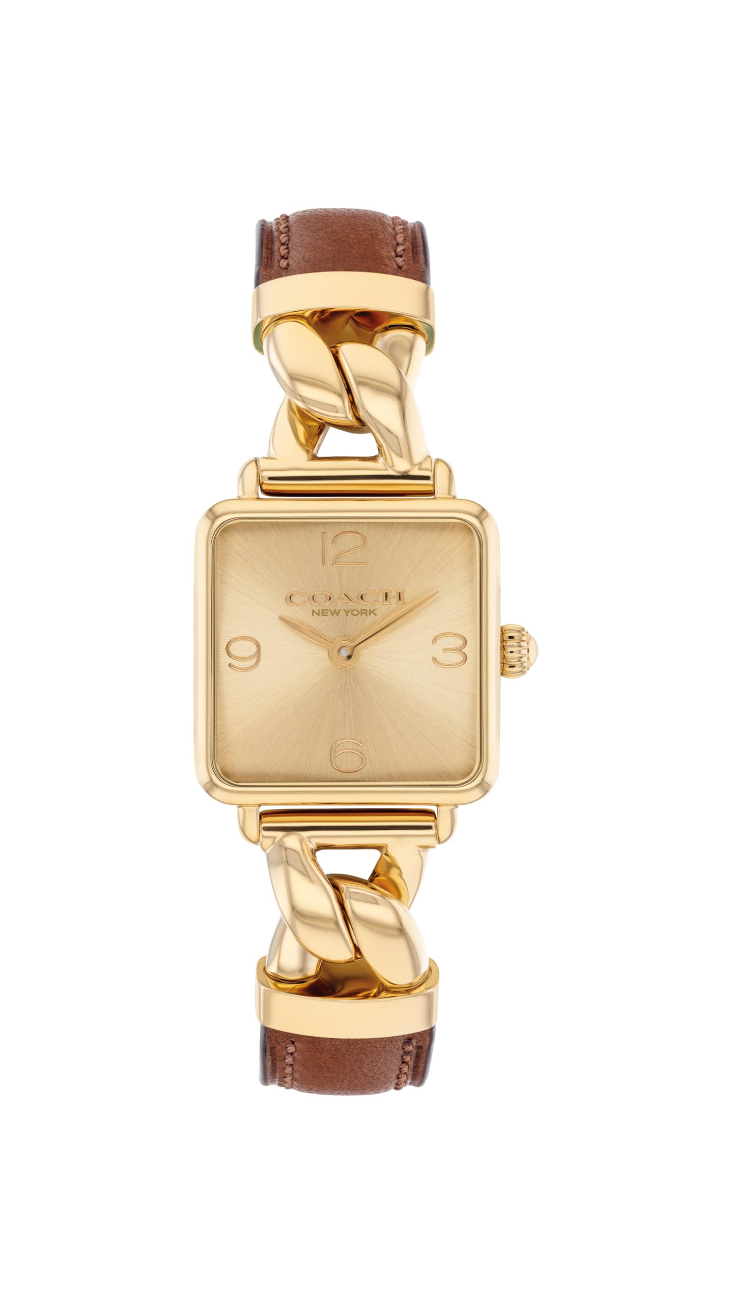COACH Cass Women's 2H Quartz Watch – Square Stainless Steel Case – Calfskin Stra