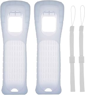 Lactivx 2X Wii Silicone Case Cover with Wrist Strap for Wii Remote Controller (White)
