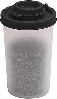Large Black Salt and Pepper Shaker - Plastic Salt and Pepper Shaker Set with Lid for Outdoor Kitchen, Spice Shaker for Travel, Camping or Home Use