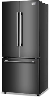 BLACK+DECKER 16 Cu. Ft. French Door Refrigerator, Built-in Ice Maker, Black | Full Size Refrigerator with Bottom Mount Freezer Drawer, Frost Free, ENERGY STAR certified, Auto Defrost