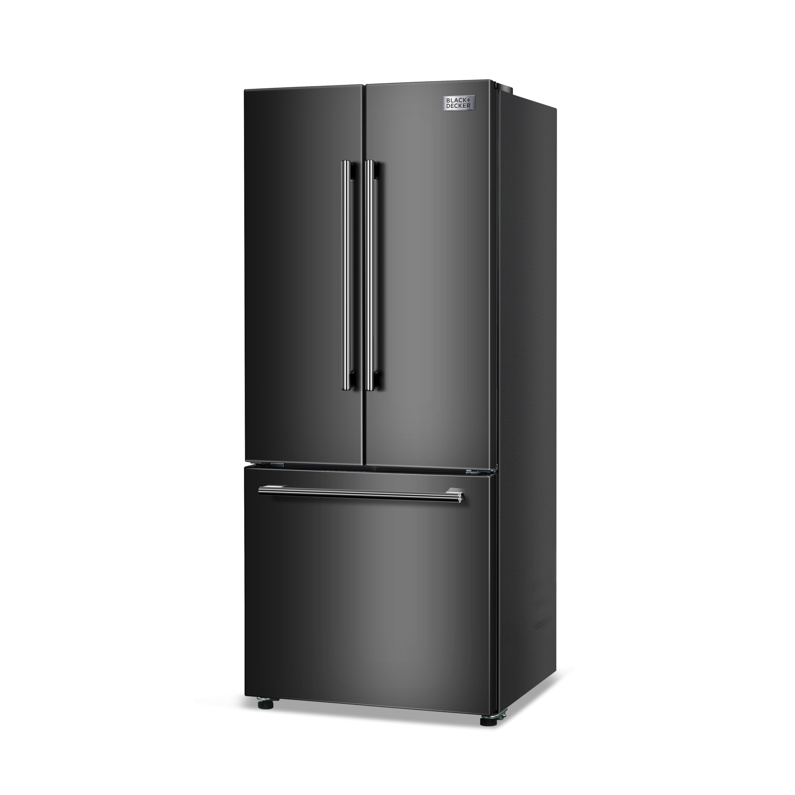 BLACK+DECKER 16 Cu. Ft. French Door Refrigerator, Built-in Ice Maker, Black | Fu
