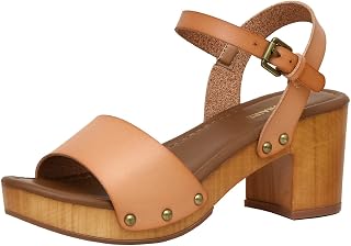 CUSHIONAIRE Women's Sloan Faux Wood Sandal +Memory Foam Insole & LiteSole Technology -Wide Widths Available
