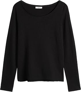 Marc OPolo Women's Long-Sleeved Shirt Made of Organic Cotton with Logo, black, S