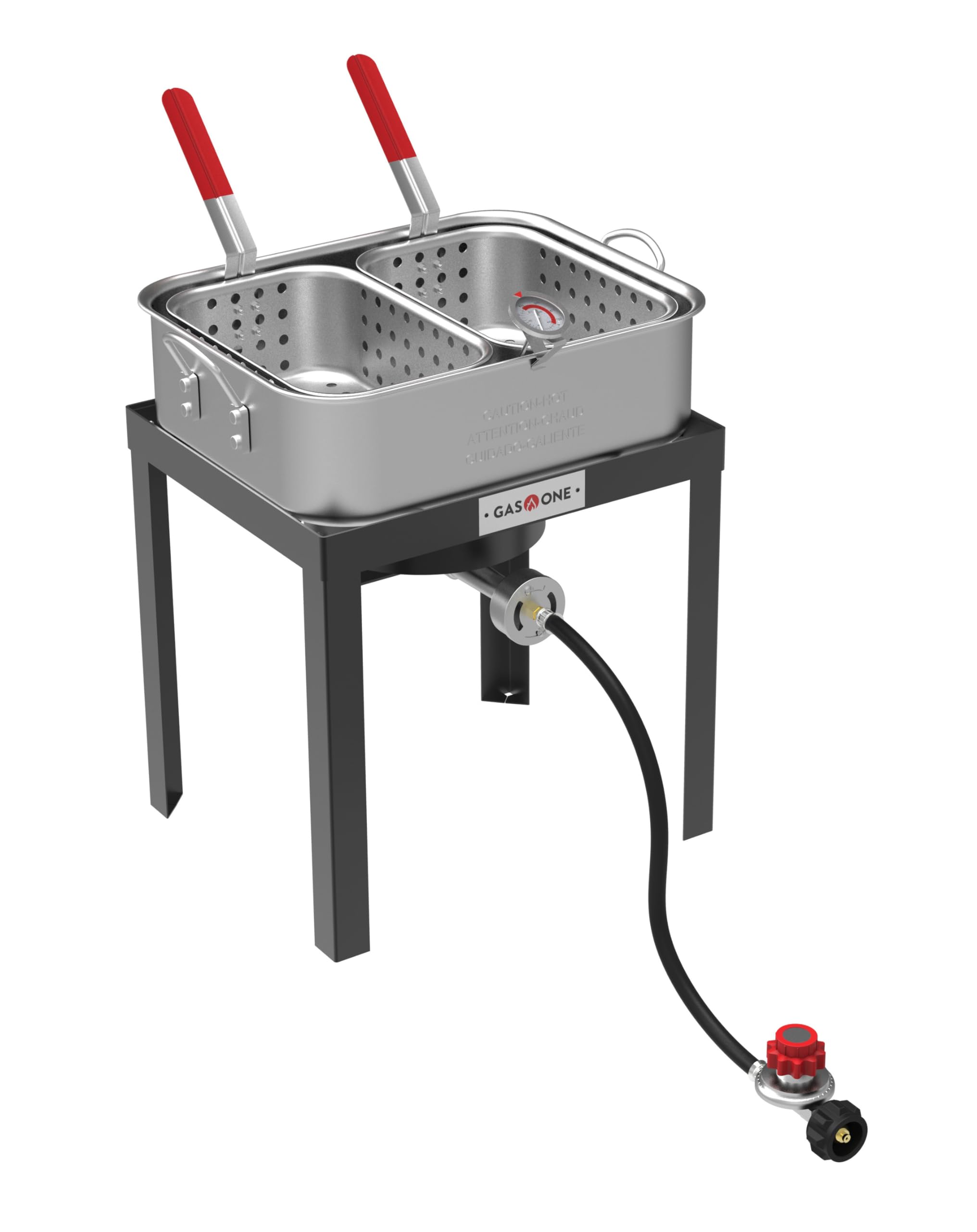 Gas One Double Fryer with 2 Baskets Propane Burners for Outdoor Cooking – Heavy 