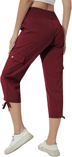 Huayuzh womens cargo cropped pants 3/4 pants summer cargo pants lightweight breathable athletic casual outdoor pants