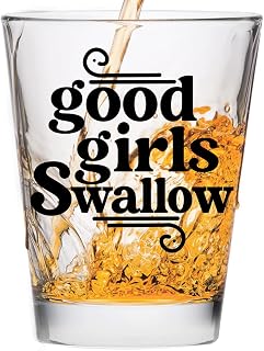 Good Girls Swallow Funny Shot Glass for Women – Bachelorette Party Gift | Cute novelty shot glasses for adults – hilarious gift for girls night, bachelorette parties, 21st birthdays & gag gifts