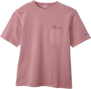 半袖Tシャツ 半袖 丸首 綿100% スクリプトロゴ刺繍 ショートスリーブポケットTシャツ メンズカジュアル