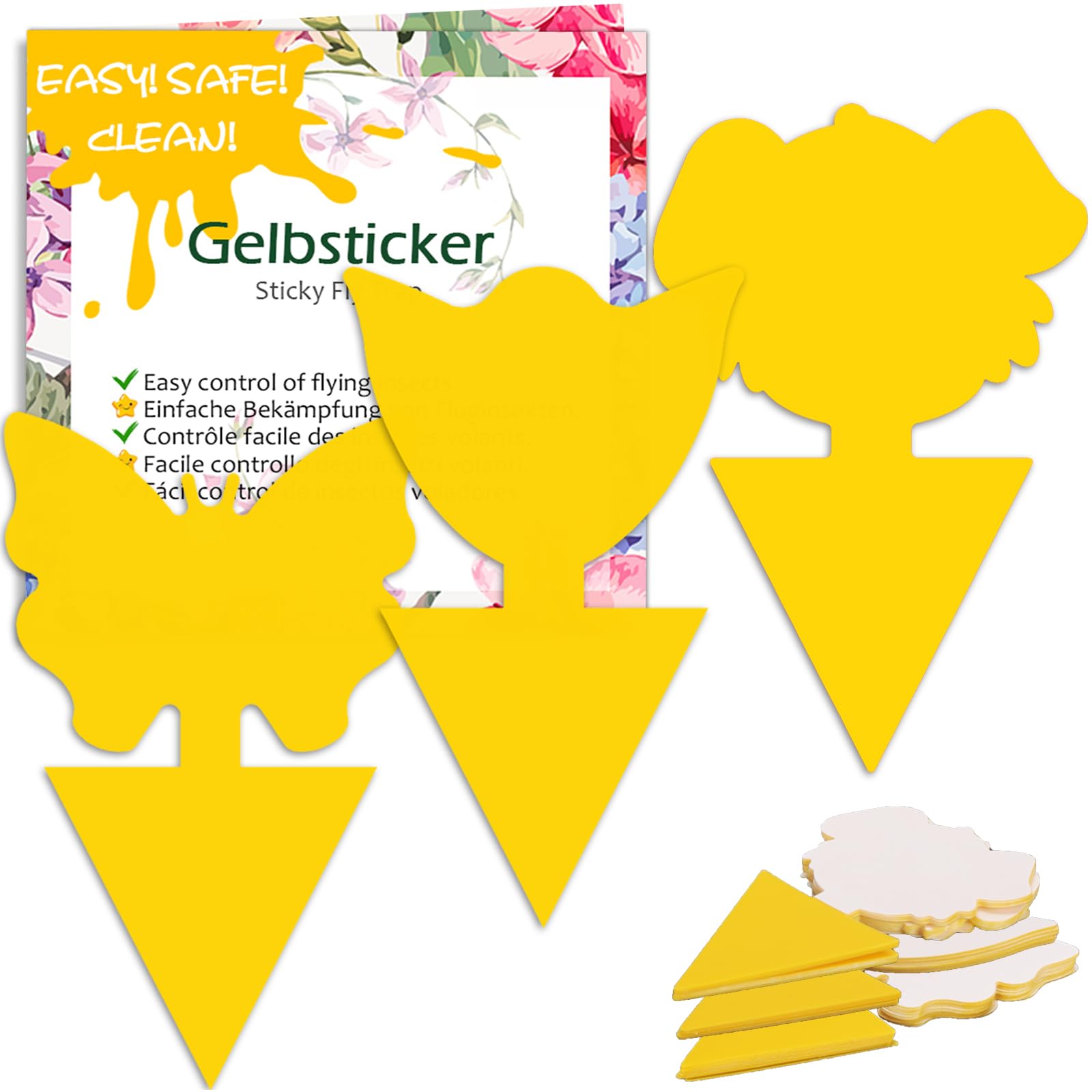 Blooven Yellow Stickers Fungus Gnats Control Pack of 30 Yellow Plates for Indoor