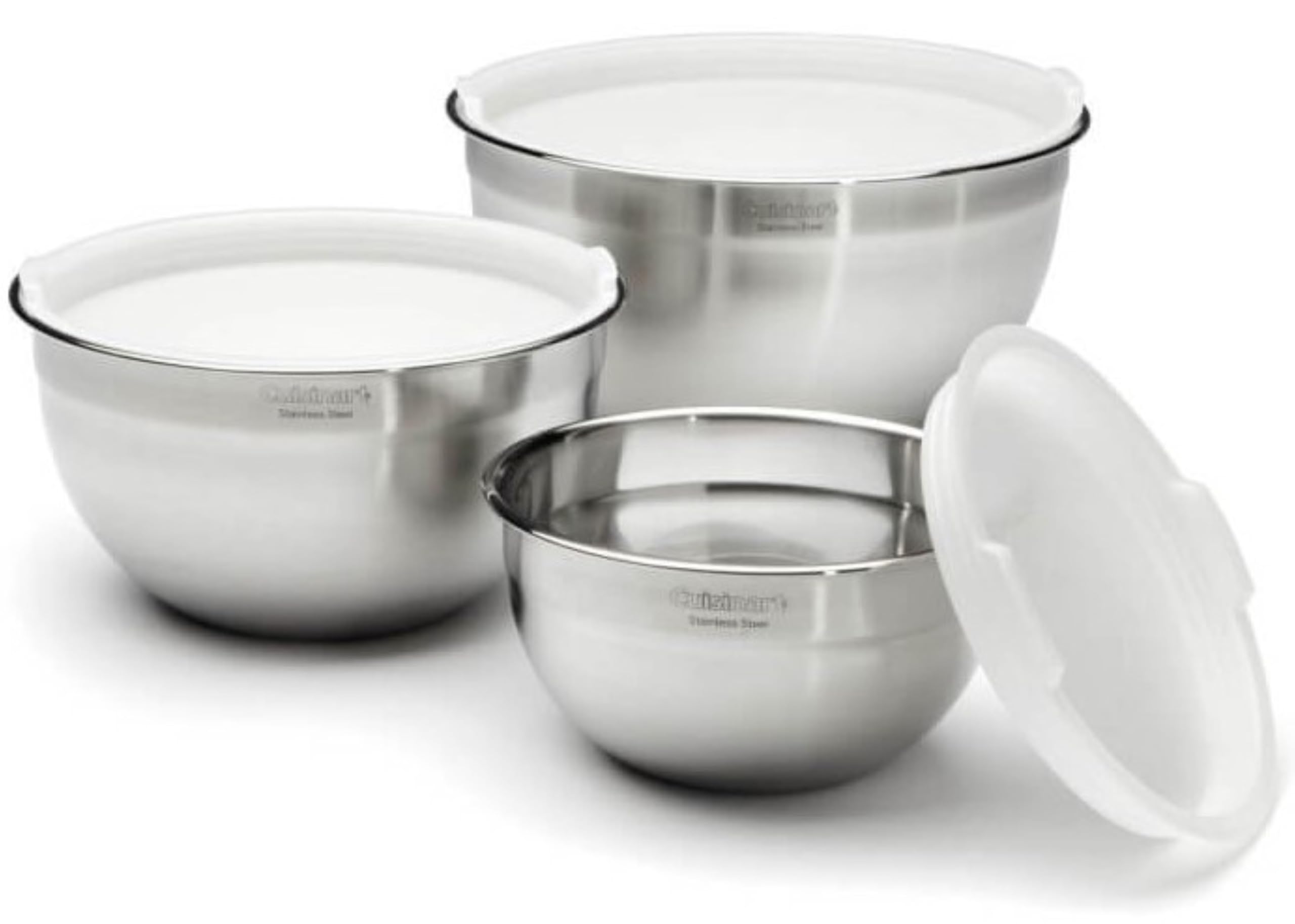 Cuisinart Mixing Bowl Set, Nesting Bowls, Stainless Steel, 3-Piece | 1.5, 3 & 5 