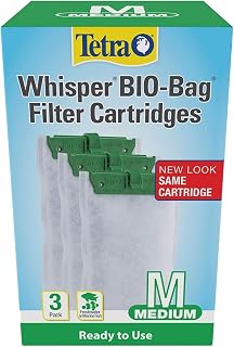 Tetra Whisper Bio-Bag Medium Filter Cartridges for Aquariums, 3 Count | Ready to Use, Fits Tetra Whisper Fish Tank Filters 5-10 Gal, PF-10, IQ 10, Replace Monthly
