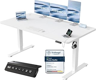 JUMMICO Electric Height Adjustable Desk, 63 x 70 cm, White