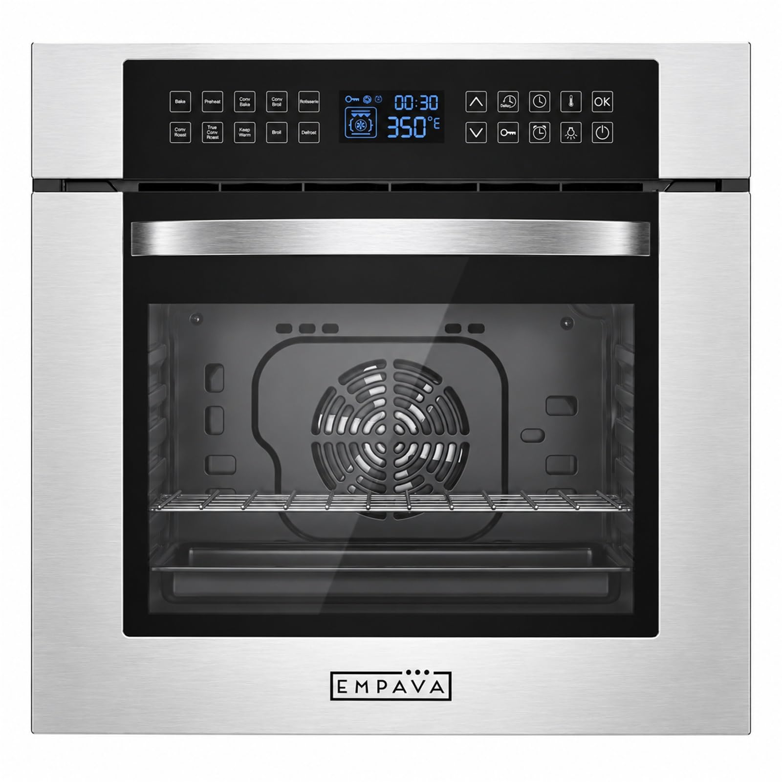 Empava 27 Inch Electric Single Wall Oven with Convection Fan and Rotisserie | 2.
