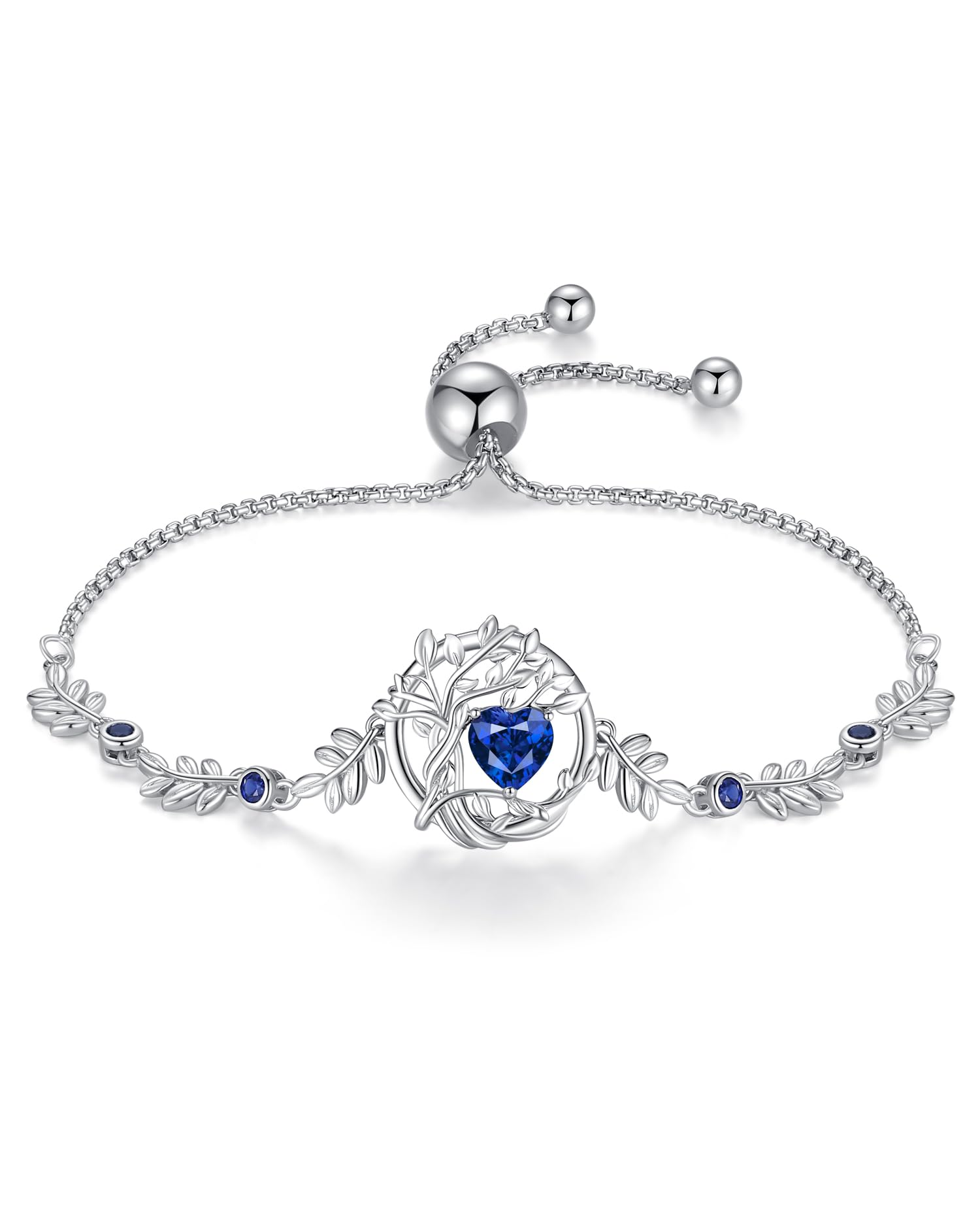 FANCIME Tree of life Birthstone Bracelet Sterling Silver Jewelry for Women
