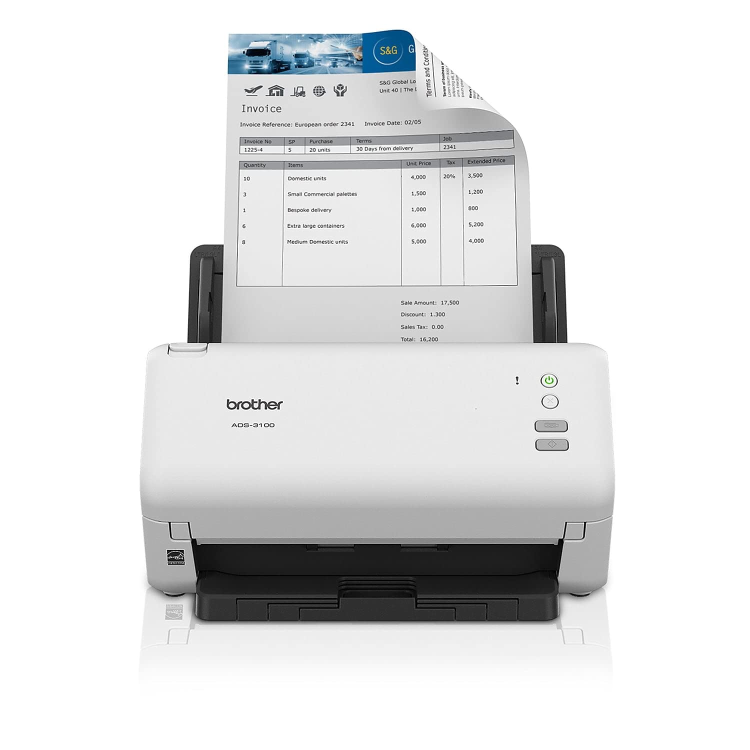 Brother ADS-3100 High-Speed Desktop Scanner | Compact with Scan Speeds of Up to 