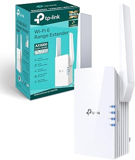 TP-Link RE705X AX3000 WiFi 6 WiFi Extender Booster WiFi Booster | Gigabit Port, OneMesh Compatible, 4 High-Performance Amplifiers, Works with Any WiFi Router, Tether App Control, UK Plug