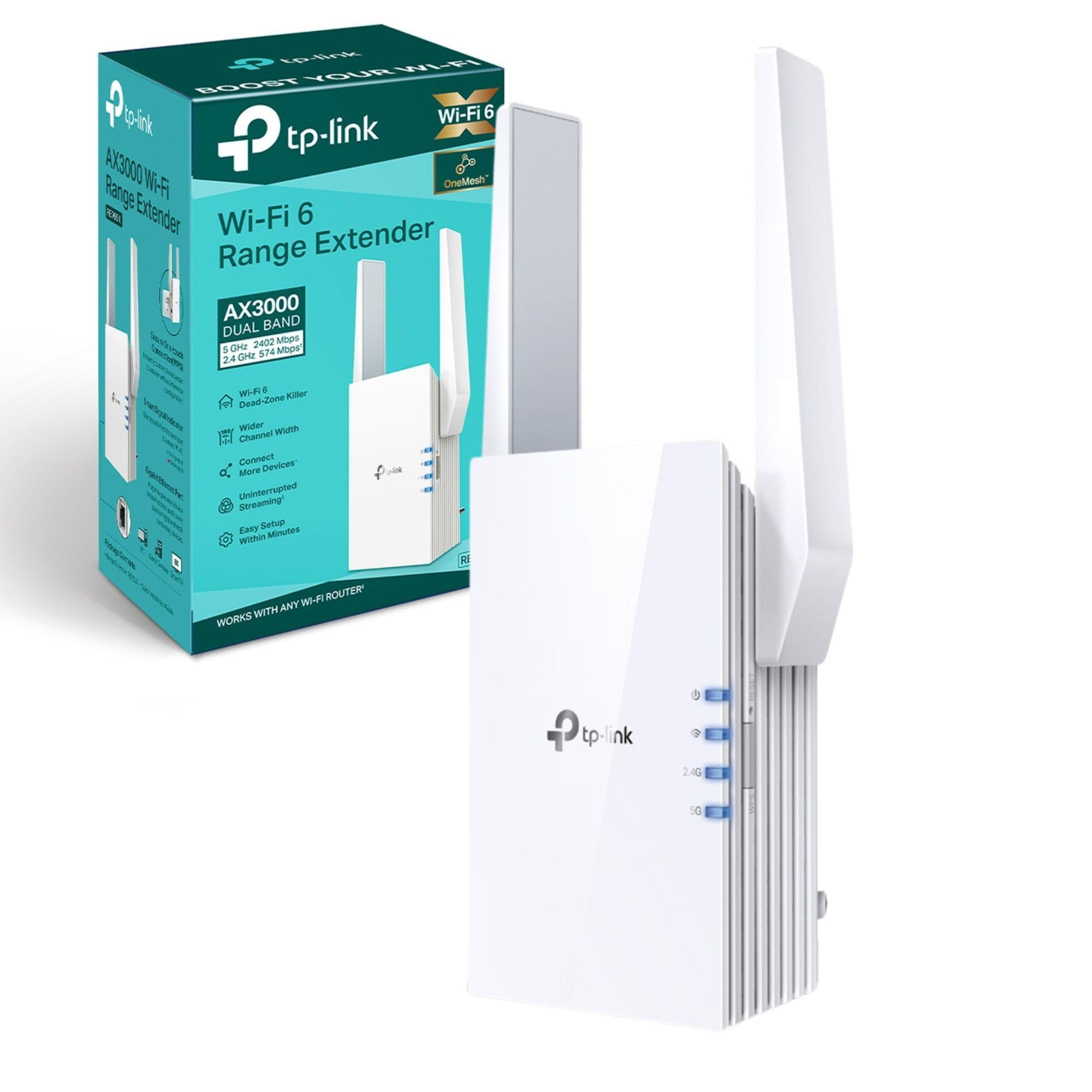 TP-Link RE705X AX3000 WiFi 6 WiFi Extender Booster WiFi Booster | Gigabit Port, 