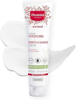 Mustela Maternity Stretch Marks Cream for Pregnancy - Natural Skincare Massage Moisturizer with Natural Avocado, Maracuja &amp; Shea Butter - Lightly Fragranced or Fragrance Free - Various Sizes