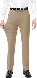 Men's Stretch Dress Pants with Expandable-Waist 3 Fits: Slim Fit/Classic Straight/Big & Tall