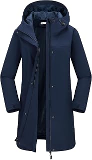 33,000ft Women's Waterproof Rain Jackets Long Rain Coats with Hood