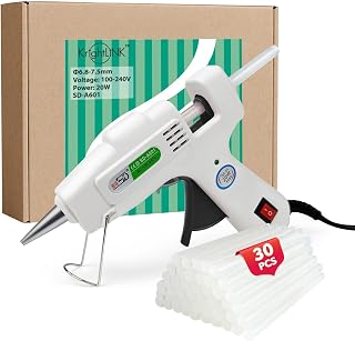 Krightlink Mini Hot Glue Gun Kit with 30 Glue Sticks 20w Fast Preheating | 20w Hot Melt High Temp hot glue gun, Anti-Drop Precision Nozzle, for School Crafts DIY Arts, Quick Home Repairs-White