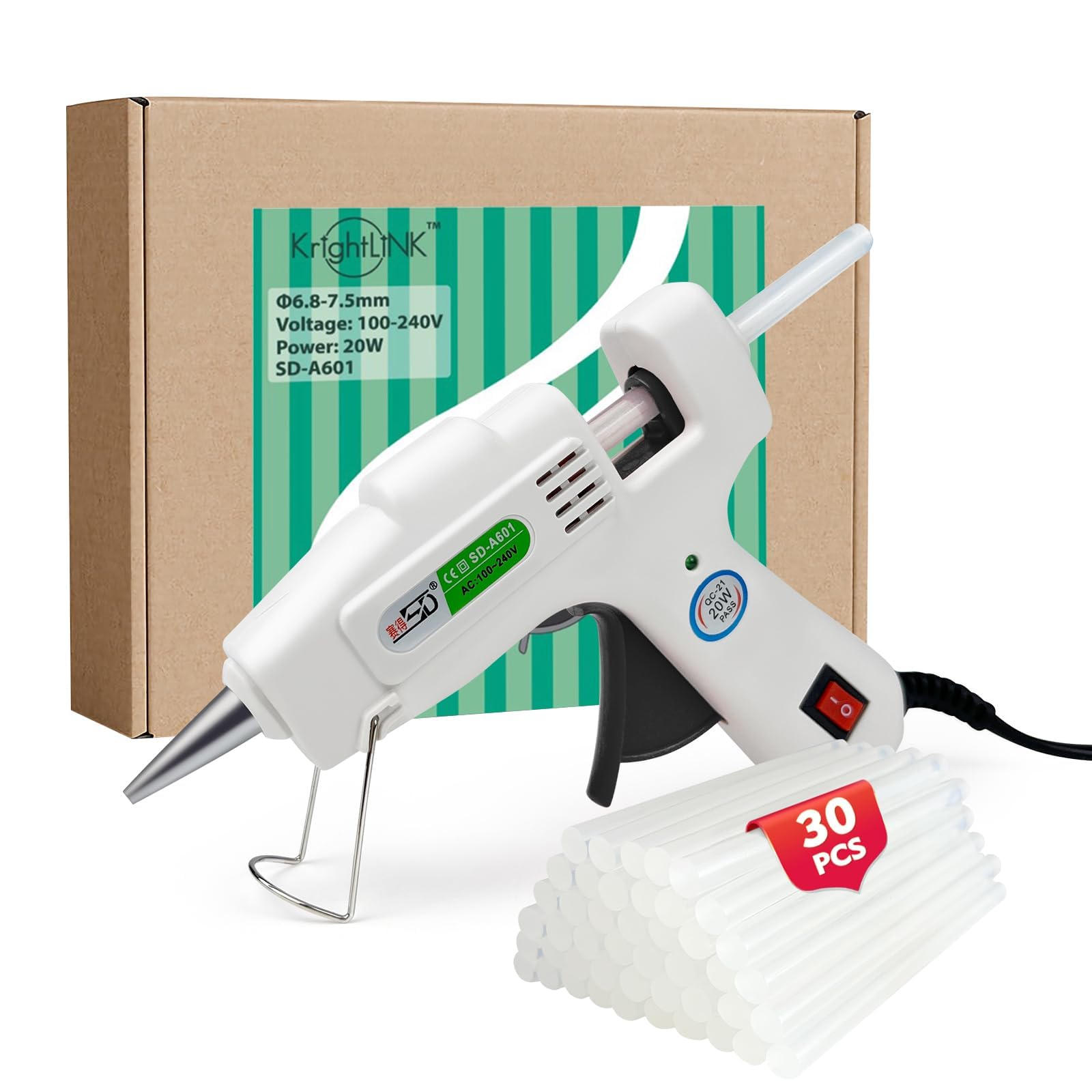 Krightlink Mini Hot Glue Gun Kit with 30 Glue Sticks 20w Fast Preheating | 20w H