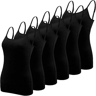 BQTQ 6 Pieces Basic Camisole Adjustable Strap Vest Top for Women and Girl