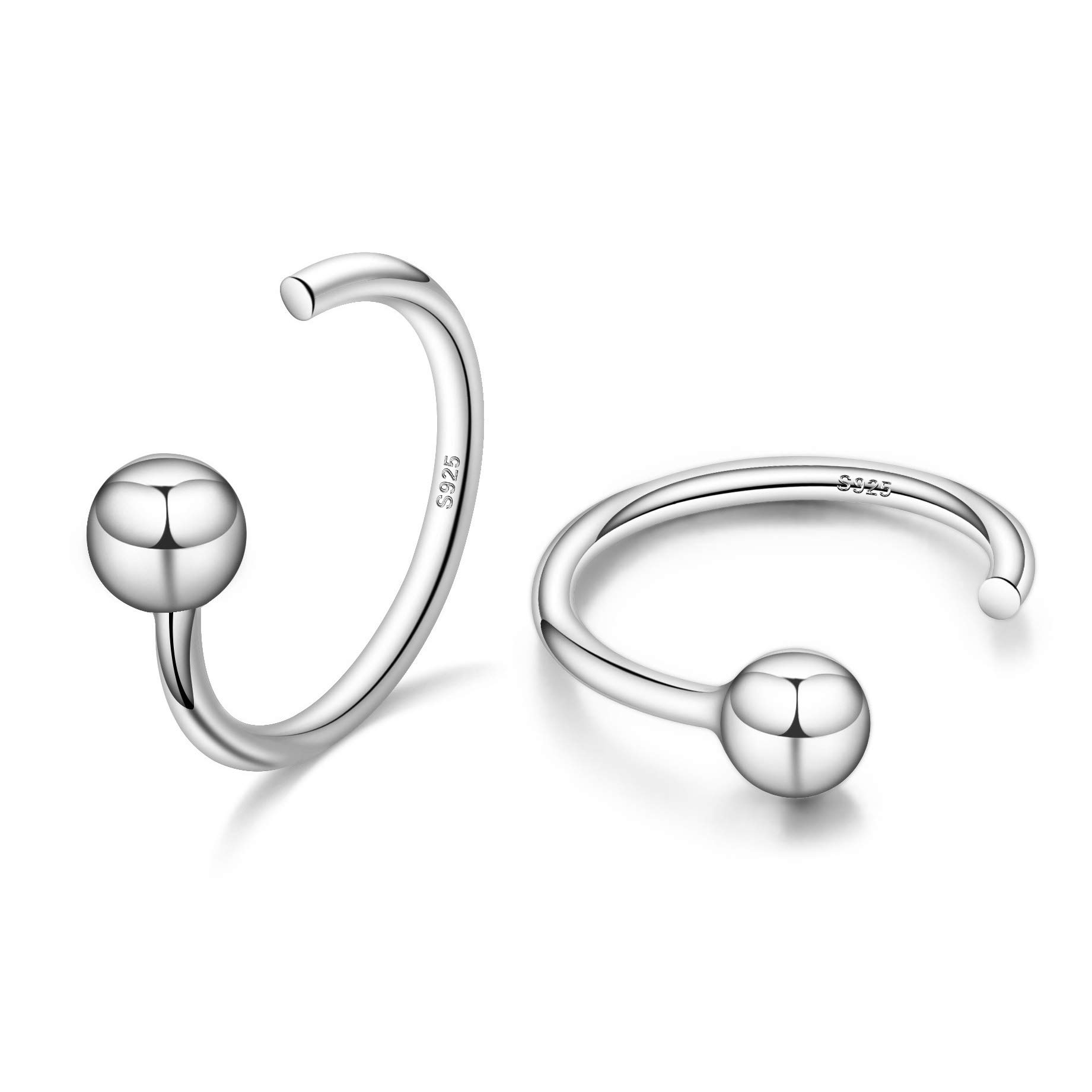 CHIC & ARTSY Huggie Earrings for Women 925 Sterling Silver Half Hoop Earrings - 