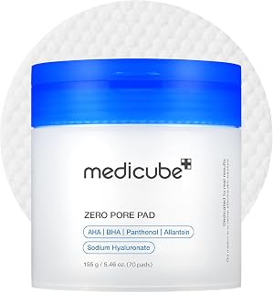 medicube Toner Pads Zero Pore Pad 2.0 | Dual Texture Toning Pads for Exfoliation and Pores with AHA and BHA, All Skin Types, Korean Cosmetics, 70 Discs