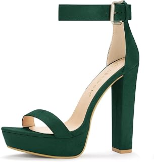 Allegra K Women Platform Chunky High Heel Ankle Strap Open Toe Sandals