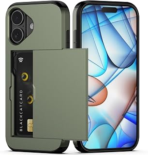 Nvollnoe for iPhone 17 Case with Card Holder Green